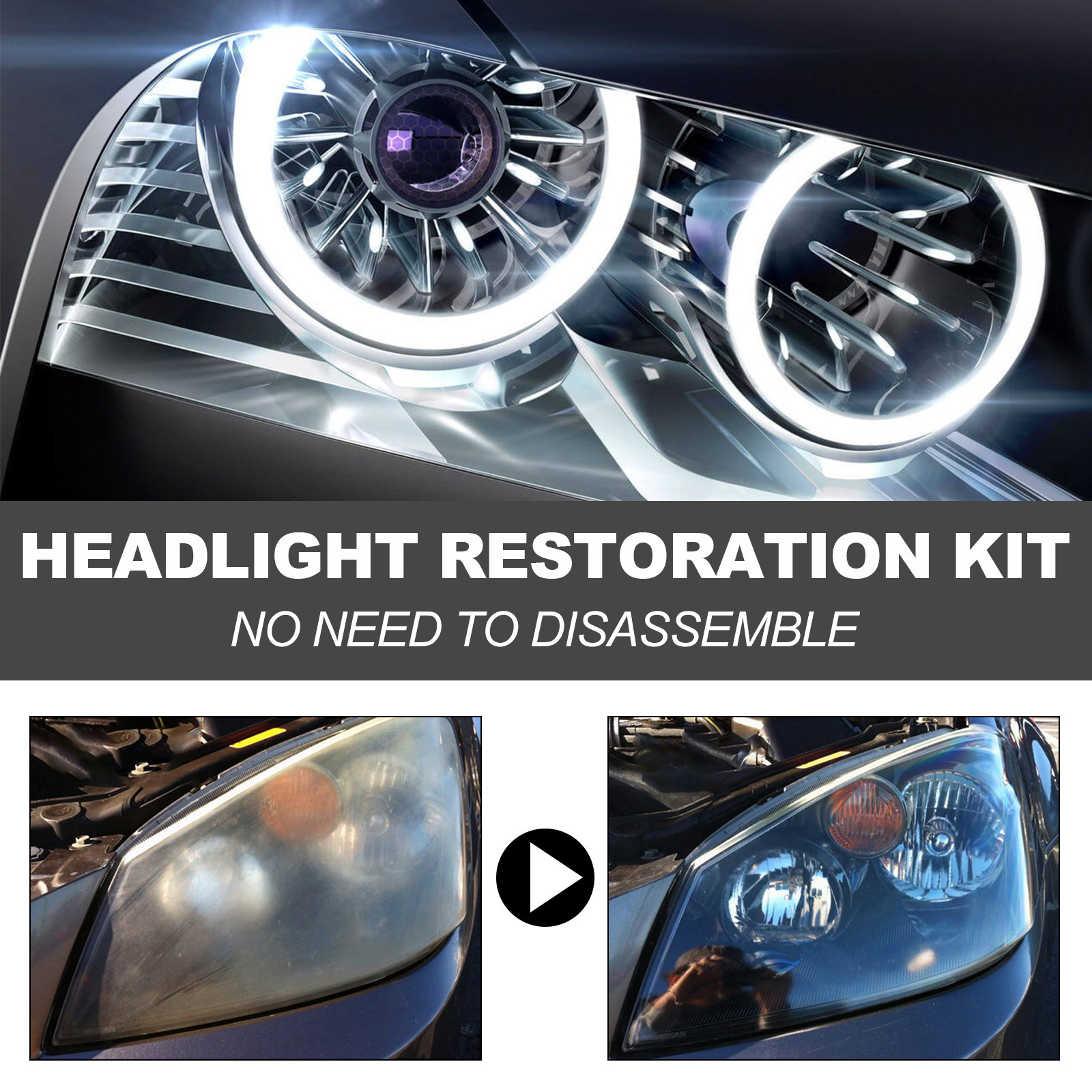 Automotive Ceramic Headlight Repair Kit Scratches Yellowing Polishing Refurbishing Brightening Headlight Shade Repair