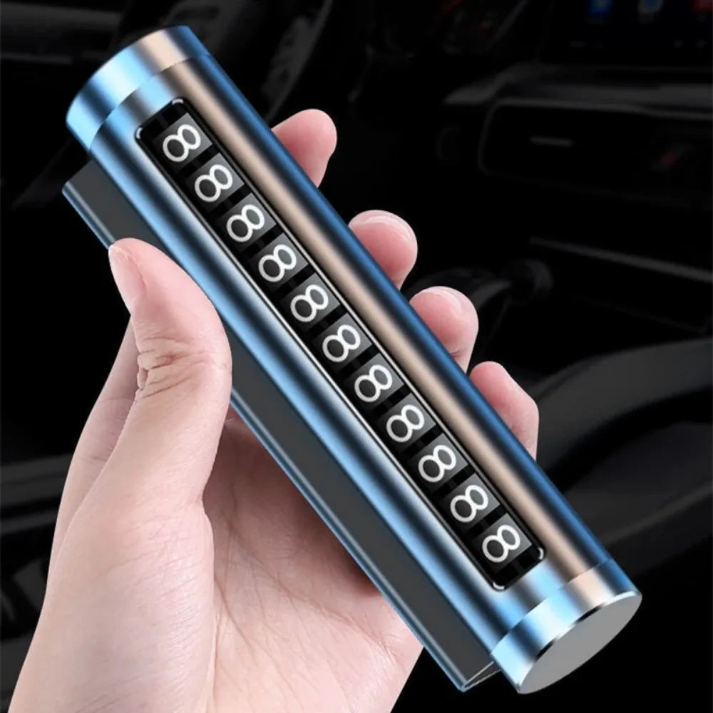 Metal Car Temporary Parking Card Rotate Phone Number Plate Aluminum Stickers Park Stop in Car-styling Auto Accessories