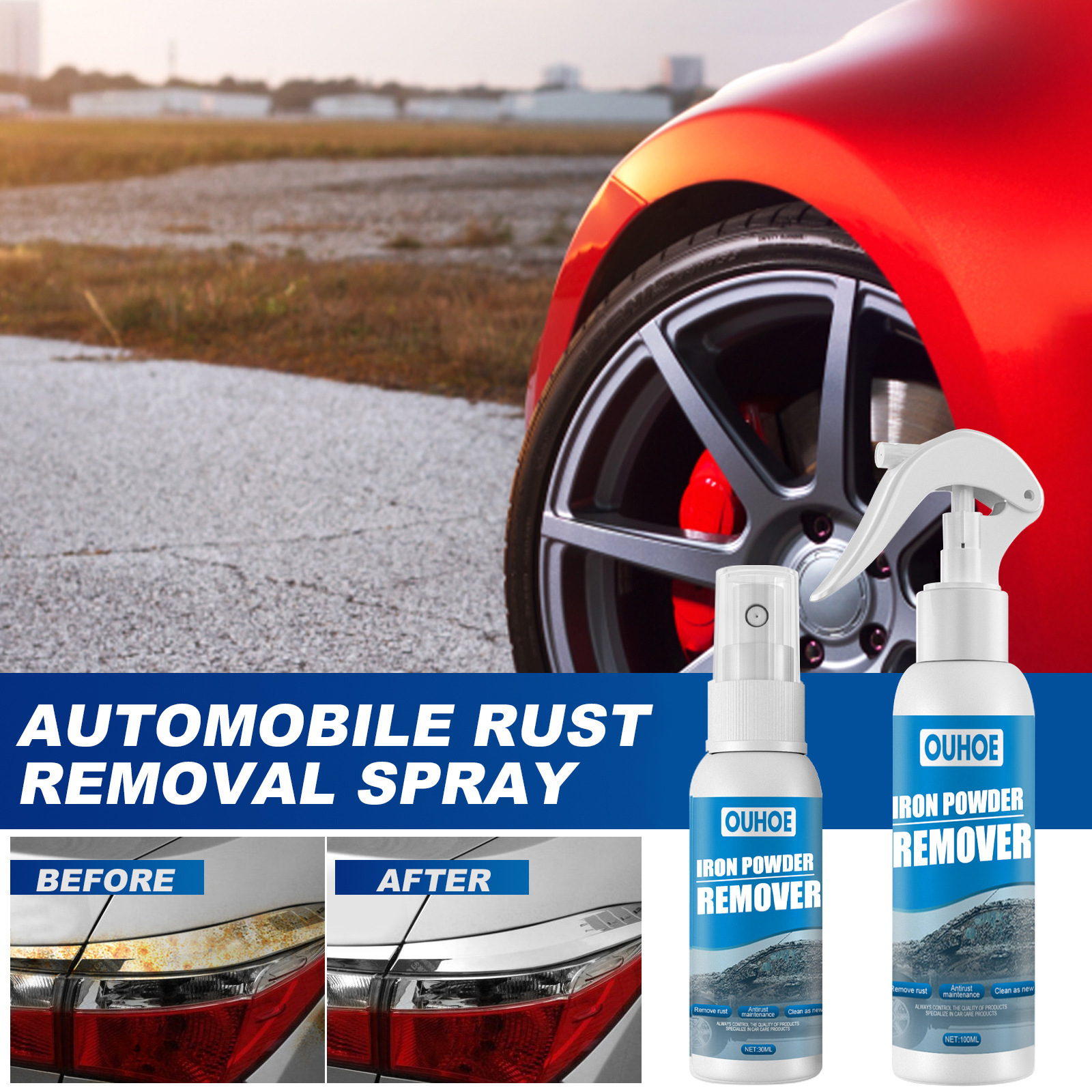 Wholesale Iron Powder Remover Spray Antirust Rust Remover Automotive Products Decontamination Rust Remover Cleaning Spray