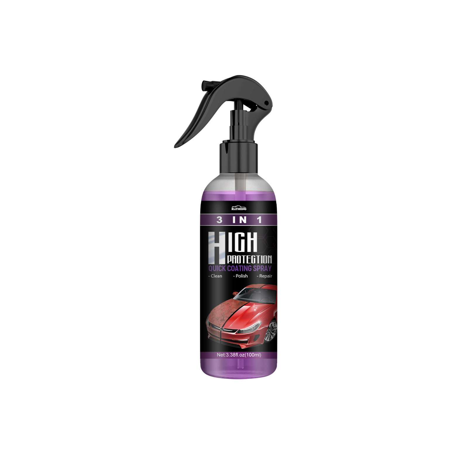 Hot Sell 3 in 1 High Protection Fast Auto Paint Spray Self Action paint change color cleaning coating spray 100ml set