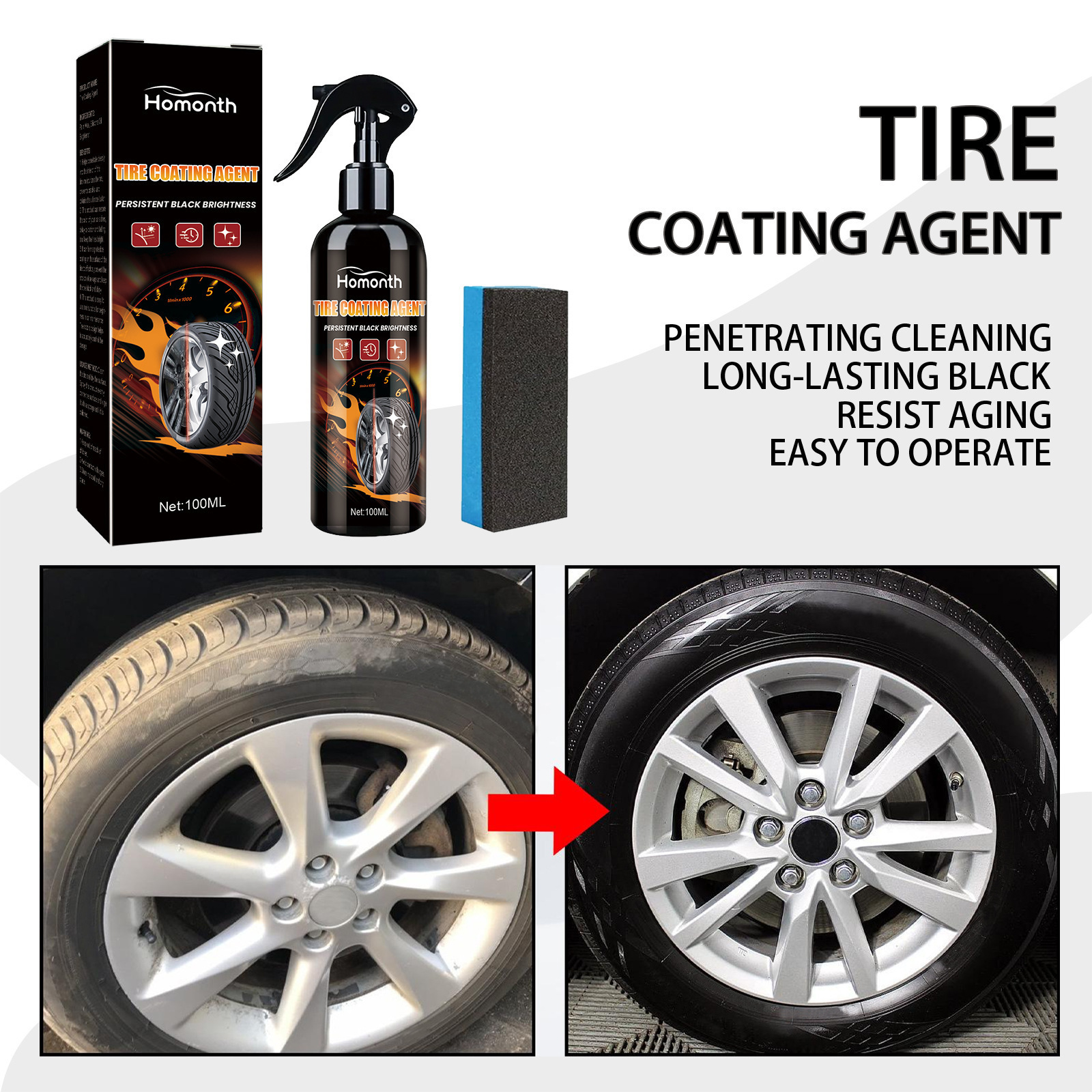 Wholesale Car Coating Agent Automotive Tire Rim Brightening Polishing Maintenance Decontamination Cleaning Brightening Agent