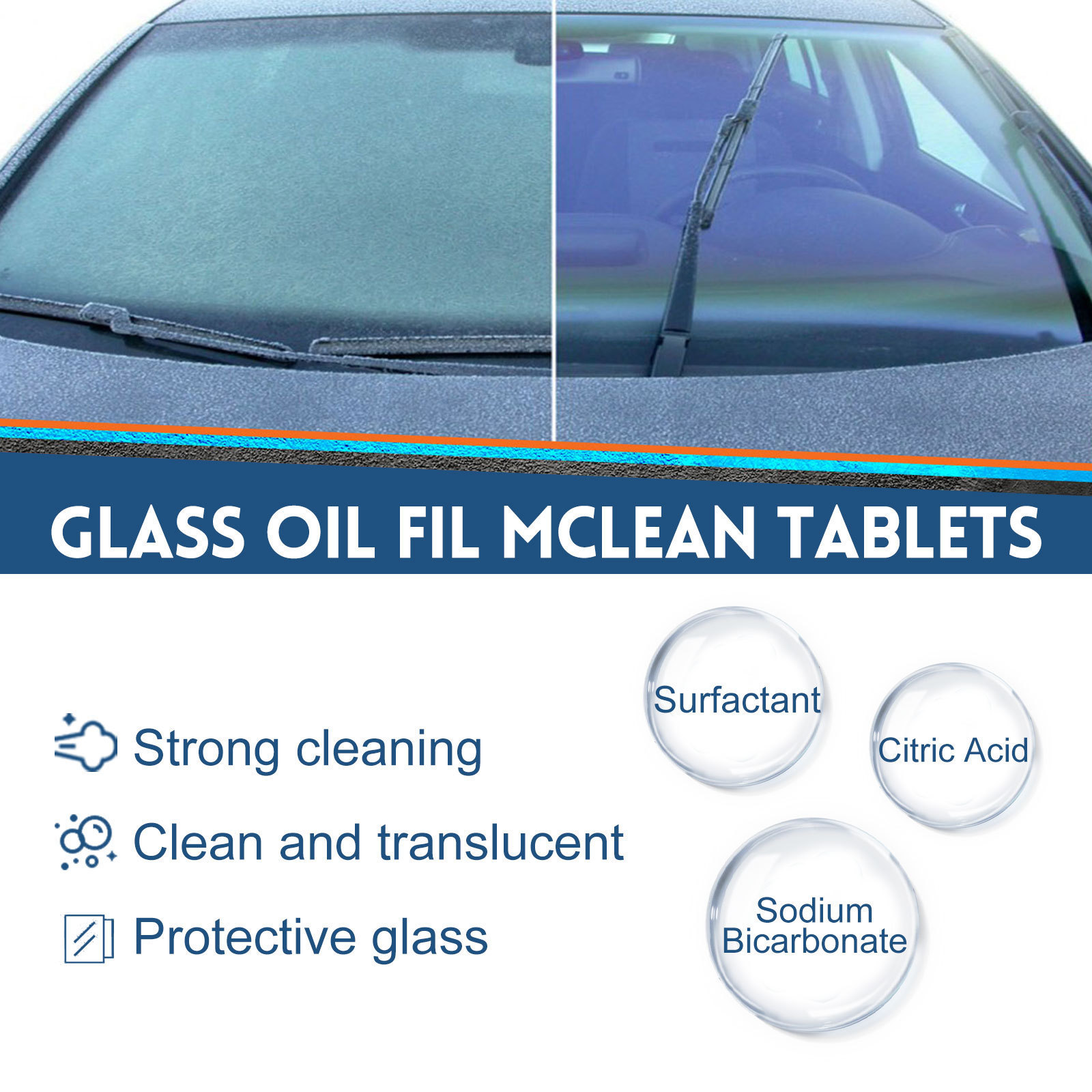 Hot Sale Car Oil Film Clean Tablet Car Windshield To Remove Oil Anti-Rain Anti-Fog Effervescent Tablets