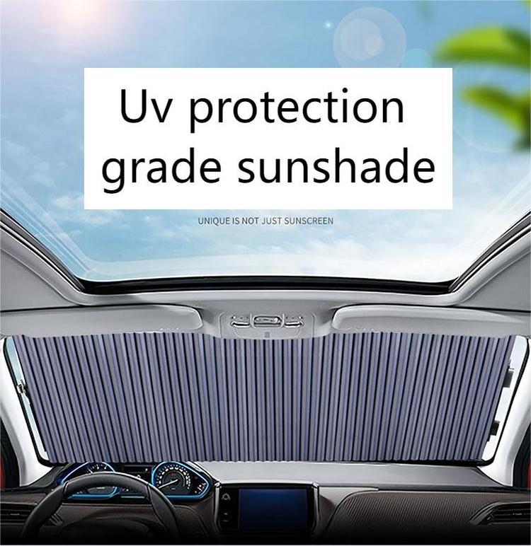 Auto Sunshade Automatic Retractable Rolling Sunshade Sunblock Heat Insulation Car Cover Thickens The Interior  Suction Cup