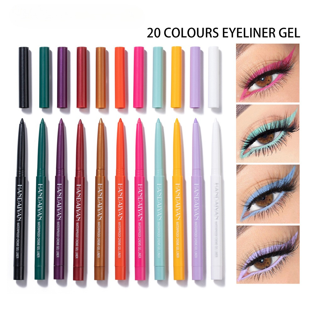 HANDAIYAN quick-drying waterproof and non-smudge-free colored eyeliner gel pen 20 pieces wholesale