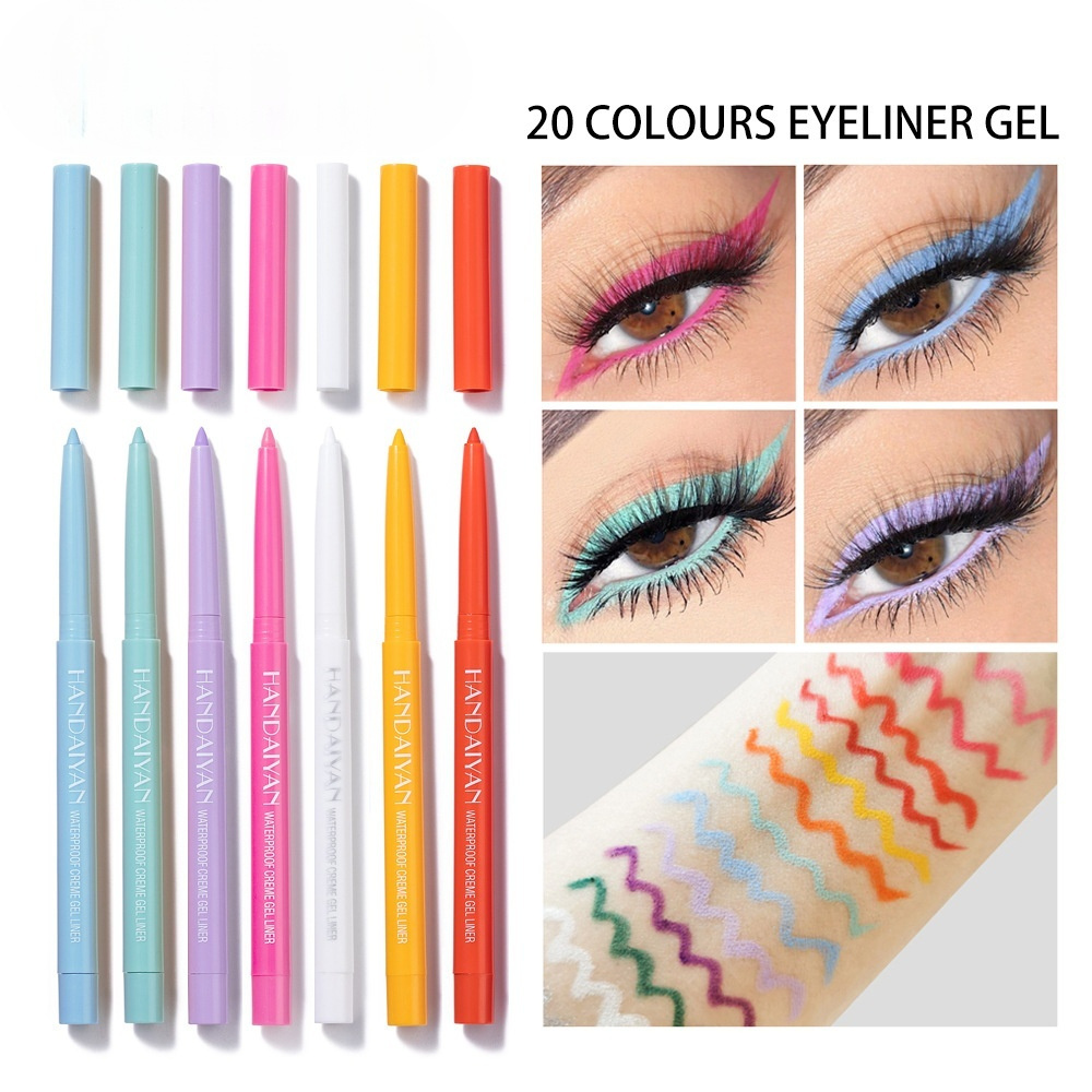 HANDAIYAN quick-drying waterproof and non-smudge-free colored eyeliner gel pen 20 pieces wholesale