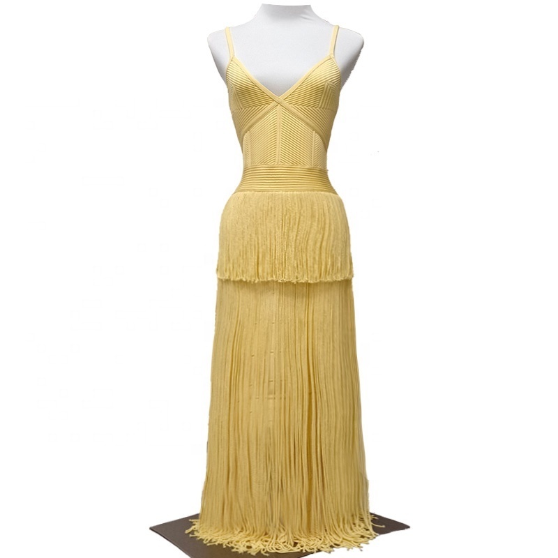 The latest sexy hip-wrapped tassel luminous cocktail dress