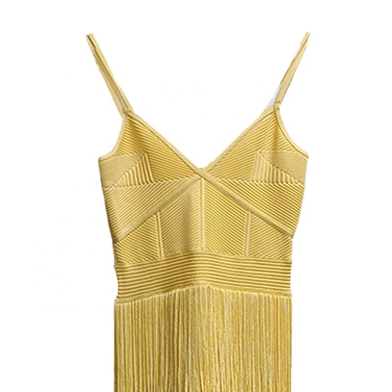 The latest sexy hip-wrapped tassel luminous cocktail dress