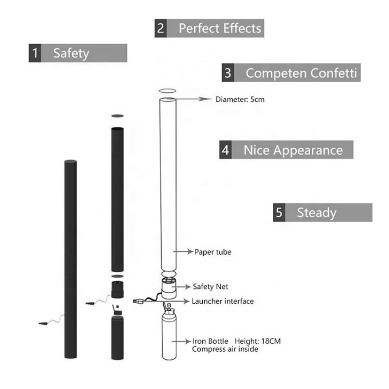 New Arrival Handheld Electric Confetti Launcher Cannon For Confetti Machine