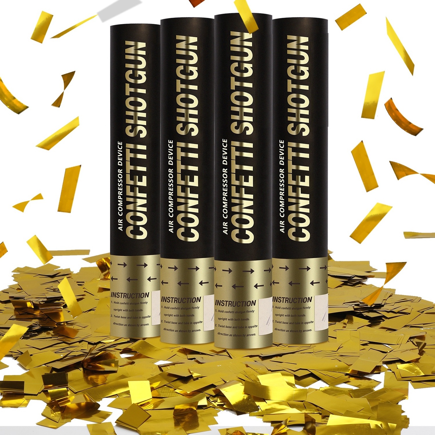 Customizable Gold Confetti Cannon Shooter Compressed Air Handheld Biodegradable Wholesale Party Poppers Confetti Cannon