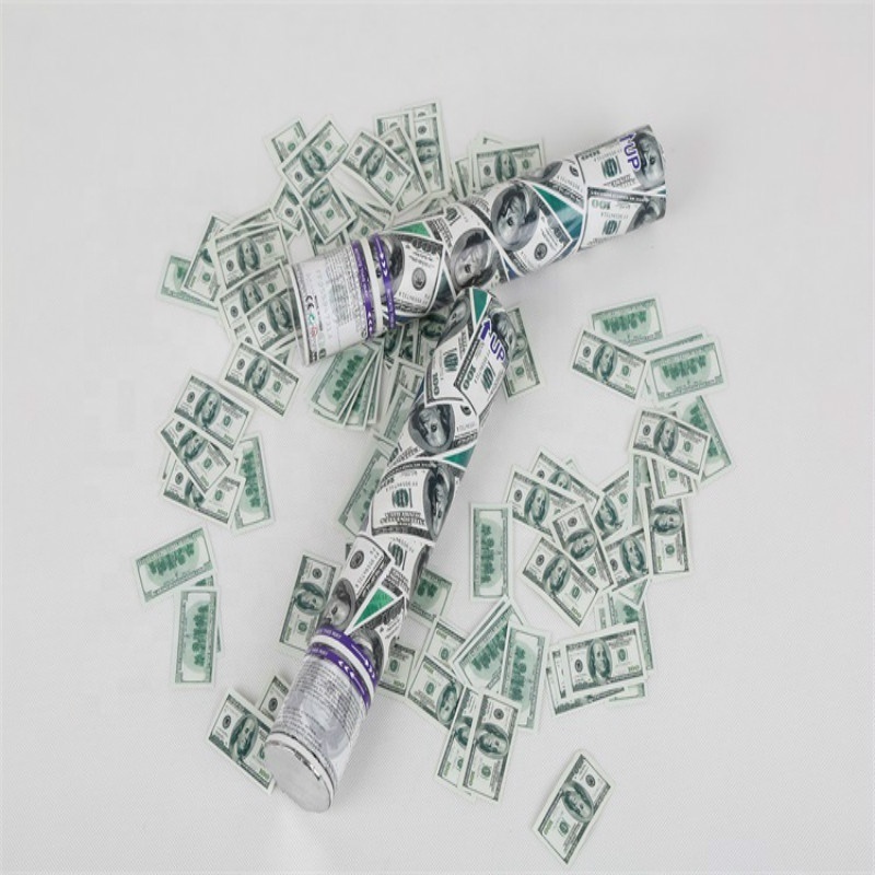 Customized High Quality Money Paper Party Confetti Shooter Dollar Confetti Cannon Party Popper