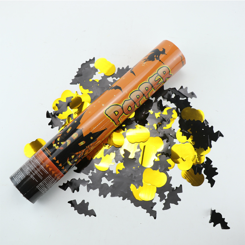 Yeshow Halloween Confetti Cannon Party Supplies Poppers Bat Pumpkin Foil Confetti with Halloween Party