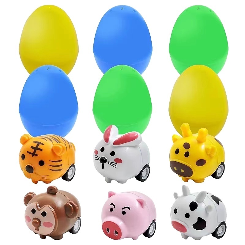 2022 Hot DIY Plastic Easter Eggs Bunny Dinosaur Children Egg Toy with Toy Inside