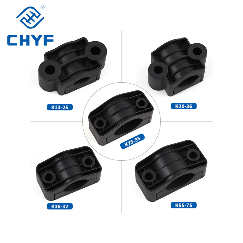 Industrial High Voltage Electric Cable Fixing Clamp Cable Clips Plastic Cable Cleat Insulation Fireproof Pvc Black TT Wiring