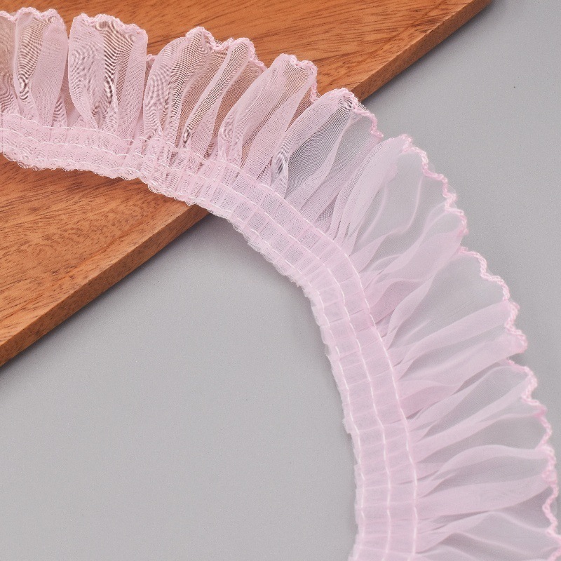 Factory Recommend Buying Polyester Lace Pleated Lace Trim Fashion Garments Lace Suitable For Decoration Dress