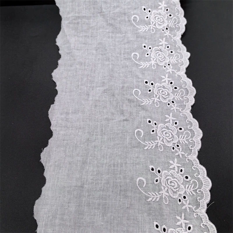 Best Selling 16.5 CM Modern Designs Cotton Lace Trim Voile Lace For Wedding Dress