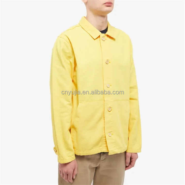 OEM Custom kangaroo pockets cotton twill classic utilitarian button closure work jacket for men