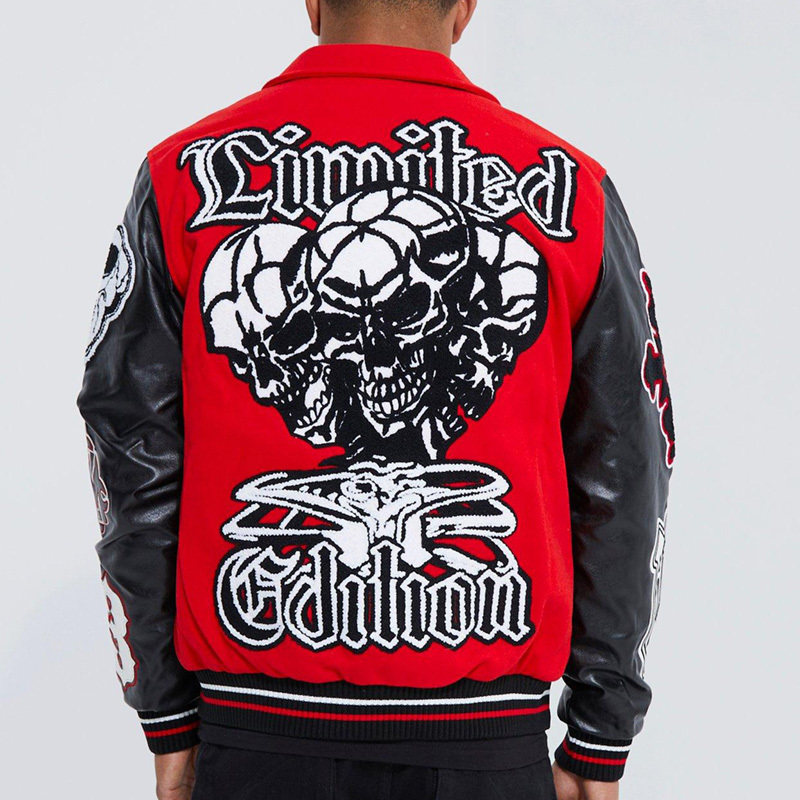 OEM Wholesale Blank Embroidery Jacket Men Plus Size Custom Letterman Leather Jacket Baseball Coat Bomber Men's Varsity Jackets