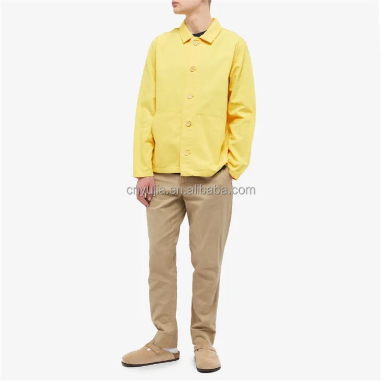 OEM Custom kangaroo pockets cotton twill classic utilitarian button closure work jacket for men