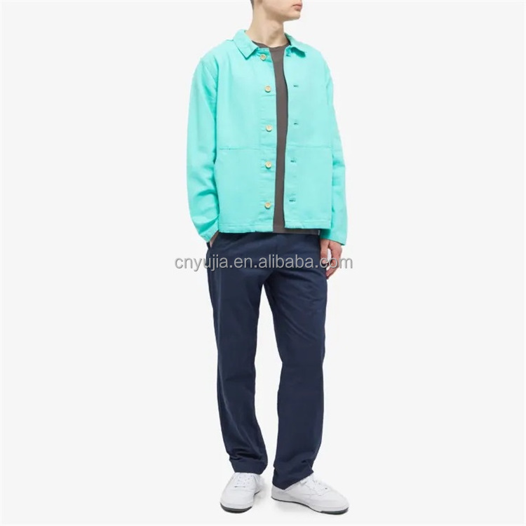 OEM Custom men blank work cotton twill work jacket with button closure