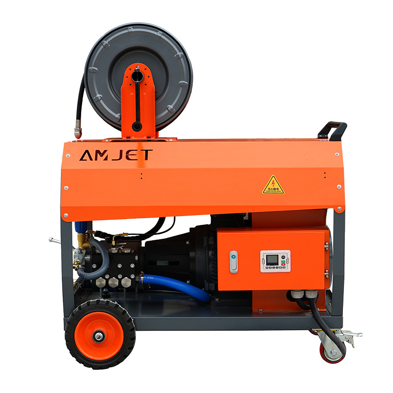 AMJET Satisfaction Guaranteed 200bar 26lpm Equipped with two nozzles hydro jetting machine drain cleaner sewer pipe cleaner