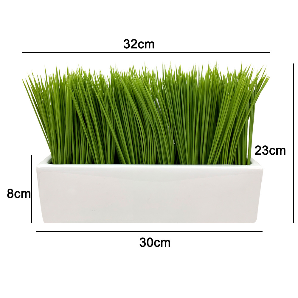 High Quality Greenery Artificial Grass Plant Indoor Decorative Plastic Faux Onion Grass in Pot