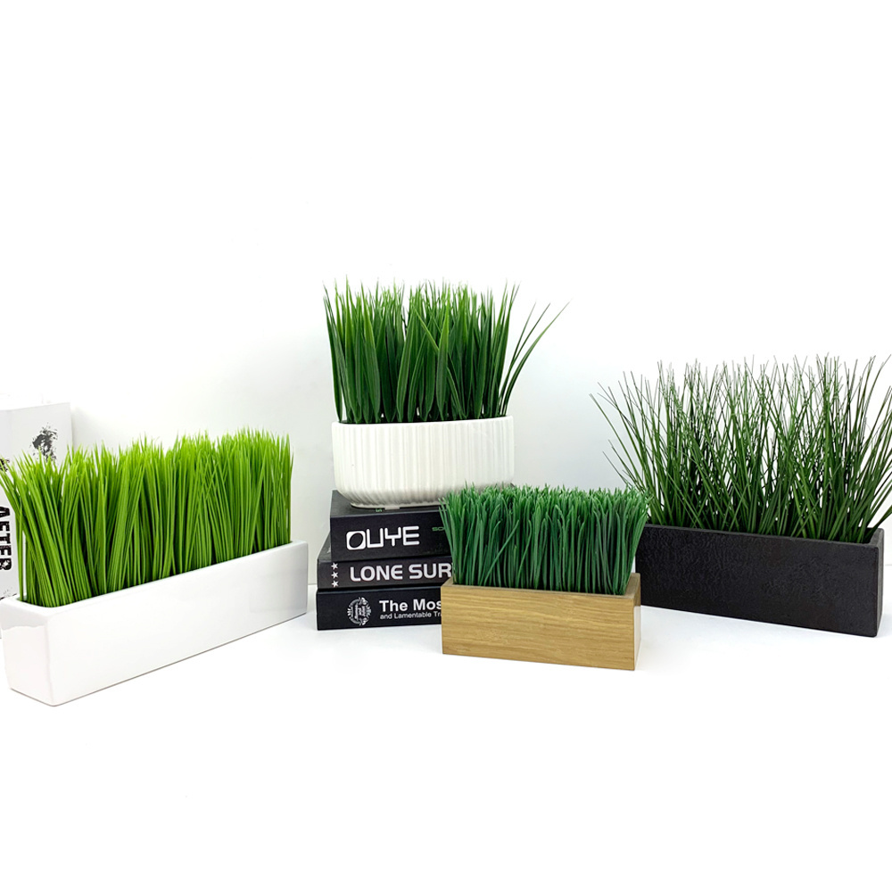 High Quality Greenery Artificial Grass Plant Indoor Decorative Plastic Faux Onion Grass in Pot