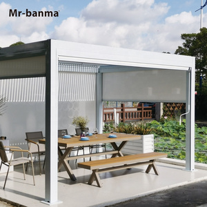 Large Size Easily Assembled Garden Motorized Louvered Roof Aluminium Gazebo