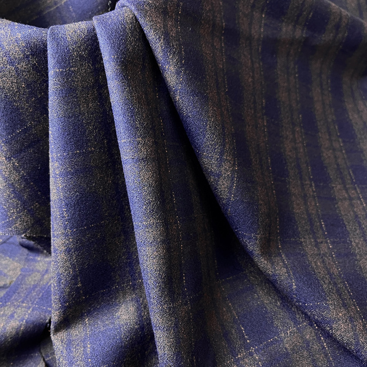 new design customized yarn dyed brushed plaid check polyester rayon fabric for suit