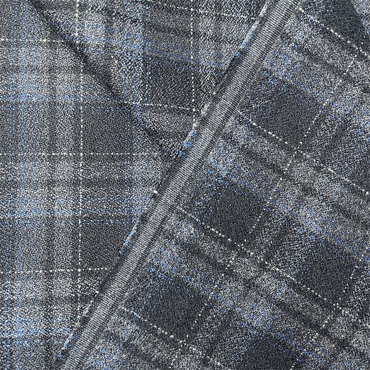 new design customized yarn dyed brushed plaid check polyester rayon fabric for suit