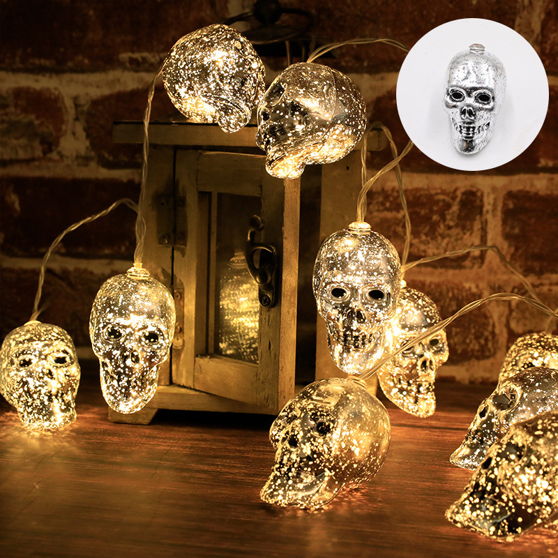 Halloween Skull Halloween Lights New Skull String Lights Battery-Powered Holiday indoor outdoor Halloween Decorations