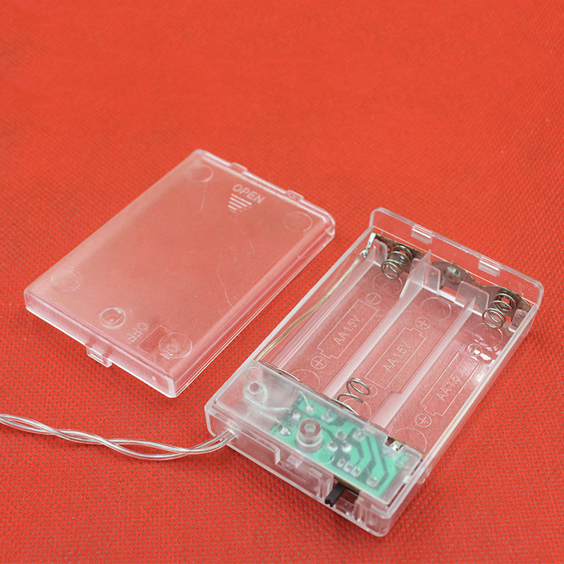 3*AA 2*AA transparent battery box with switch with lead IP44/IP65 waterproof outdoor led string light battery box