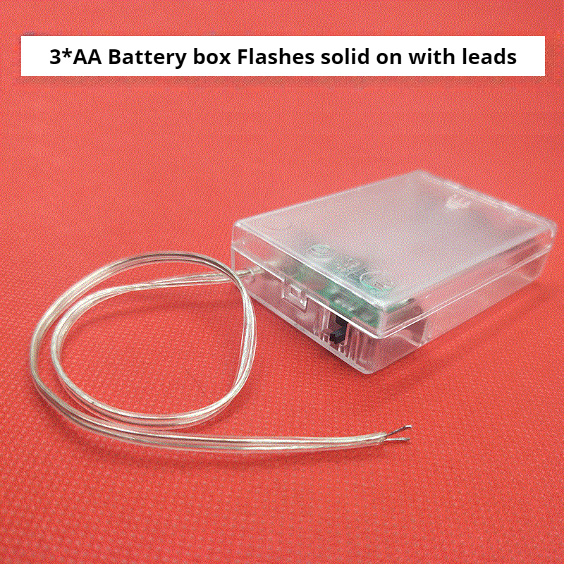 3*AA 2*AA transparent battery box with switch with lead IP44/IP65 waterproof outdoor led string light battery box