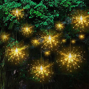 LED Hanging fireworks Lights, 8 Modes Battery Operated Fairy Lights with Remote, Waterproof Fairy Hanging Lights for Party