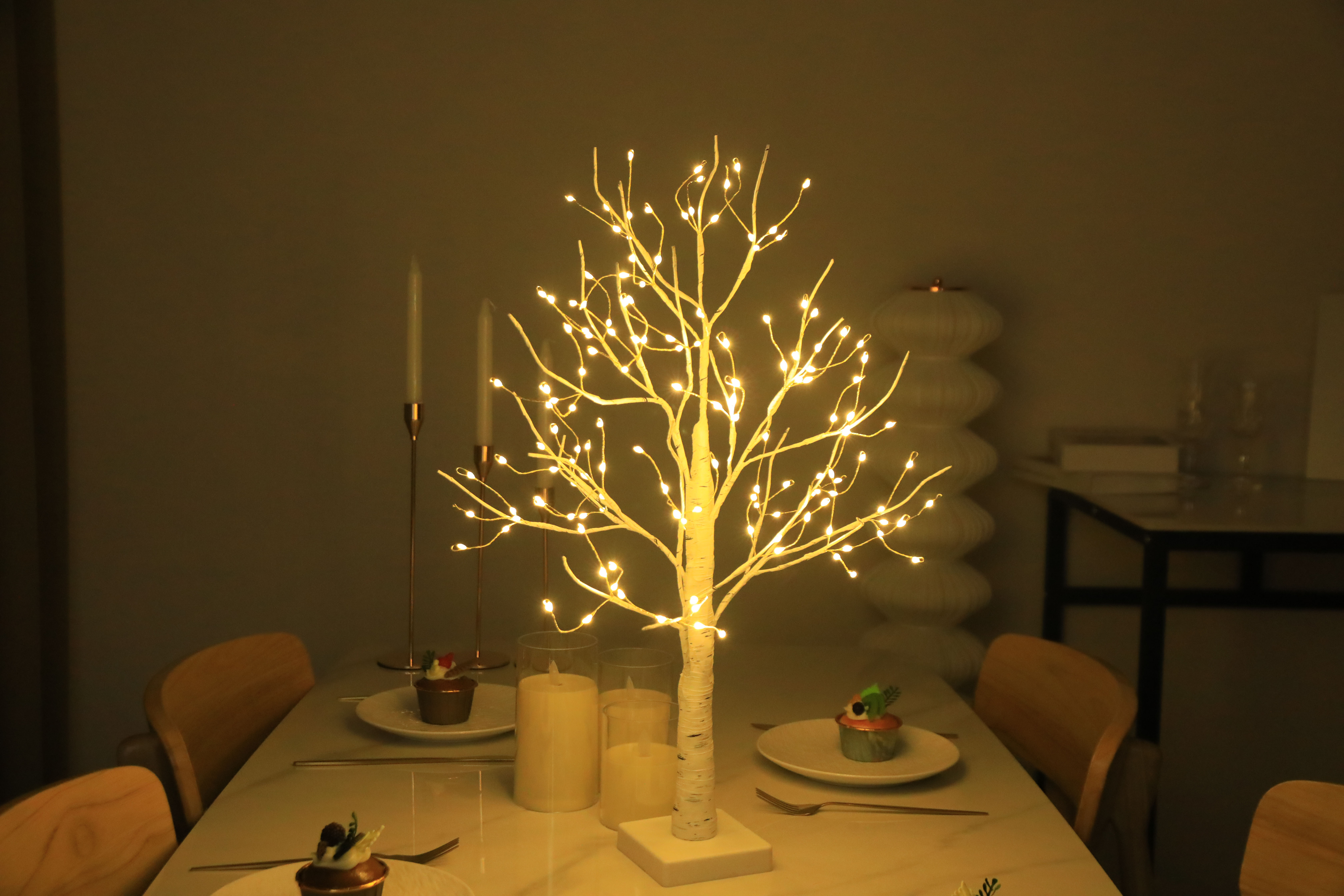 LED White Decorative Birch Grove Artificial Tree Lights White Twig Christmas Tree Lights Birch Tree Led Desk Lamps