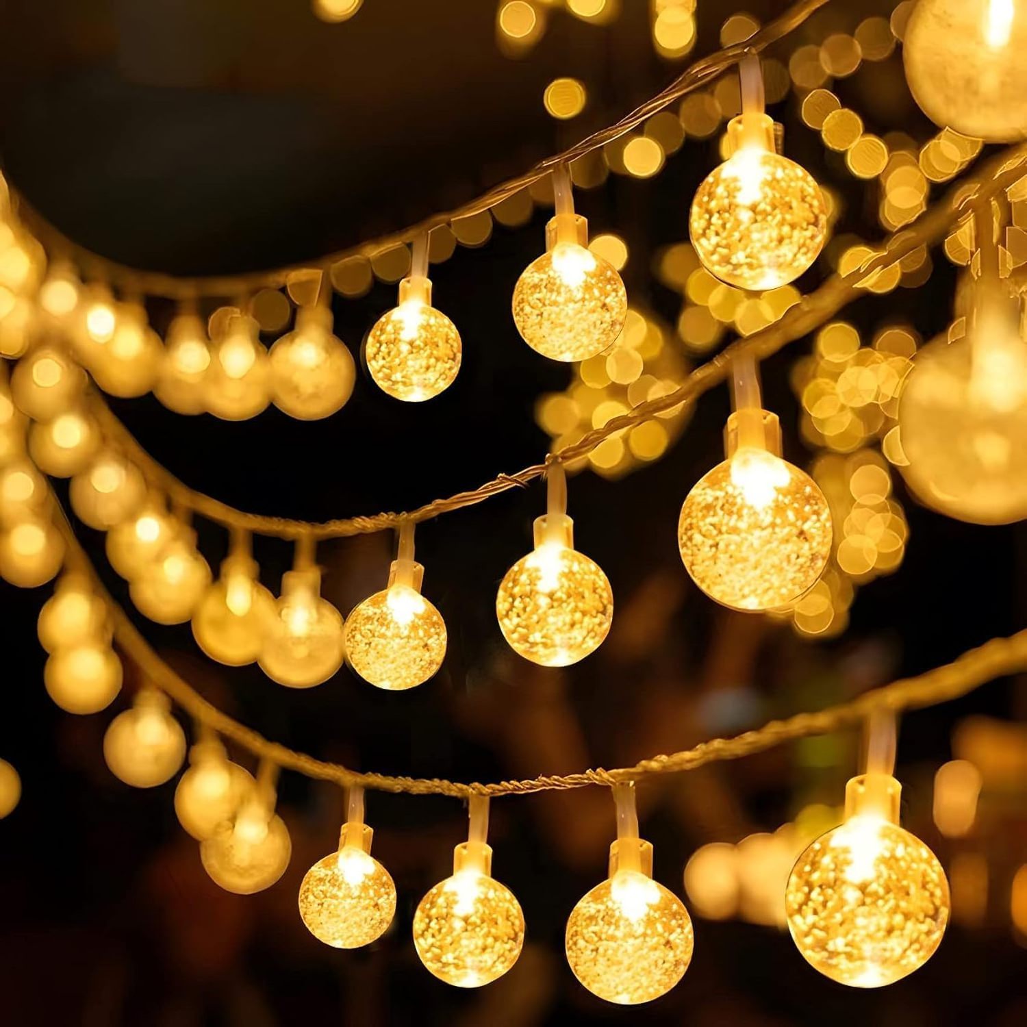 Support customization crystal ball bubble ball string lights 8moeds led outdoor decorative lights Christmas Decorations