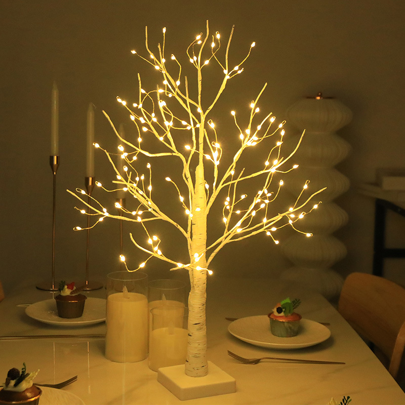 LED White Decorative Birch Grove Artificial Tree Lights White Twig Christmas Tree Lights Birch Tree Led Desk Lamps