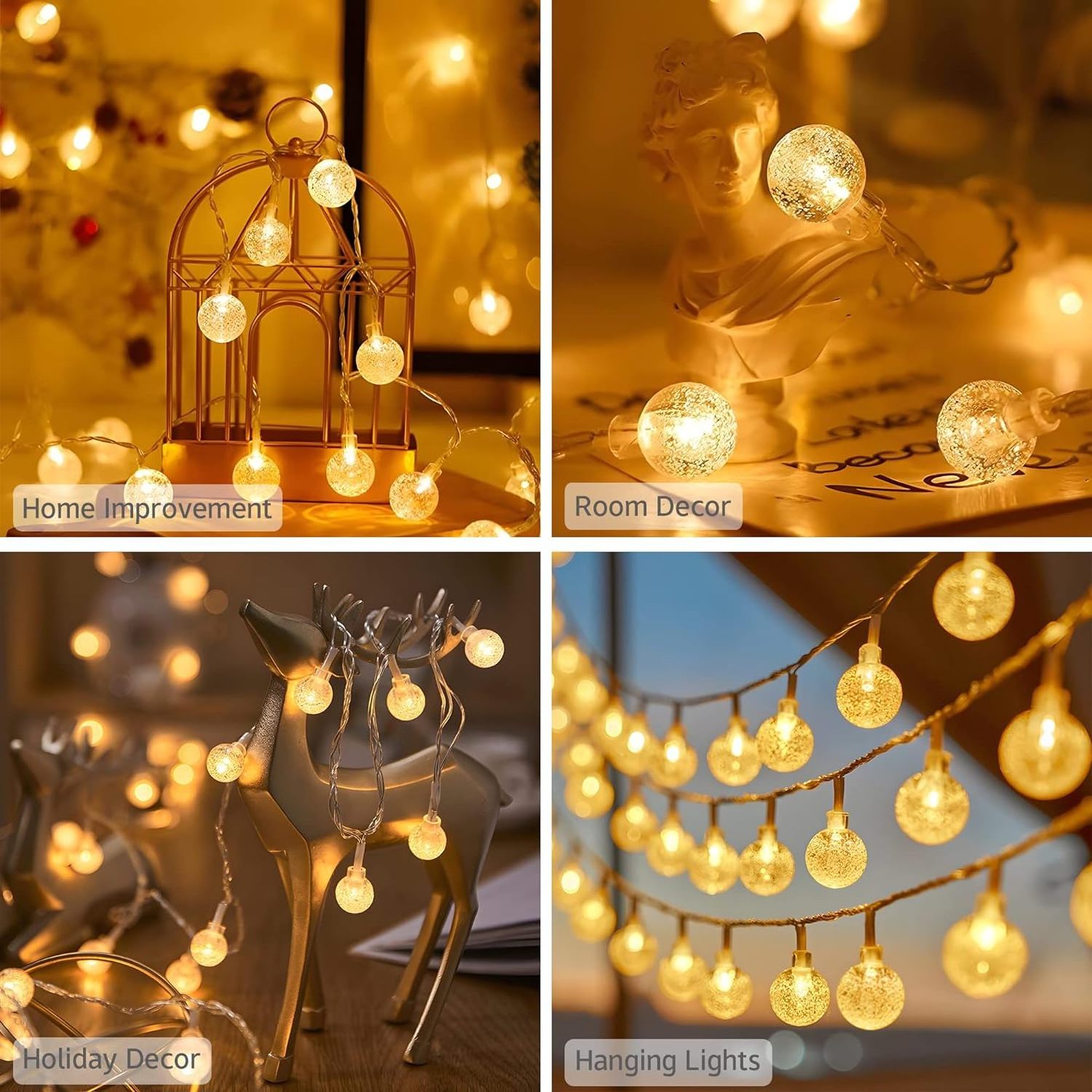 Support customization crystal ball bubble ball string lights 8moeds led outdoor decorative lights Christmas Decorations