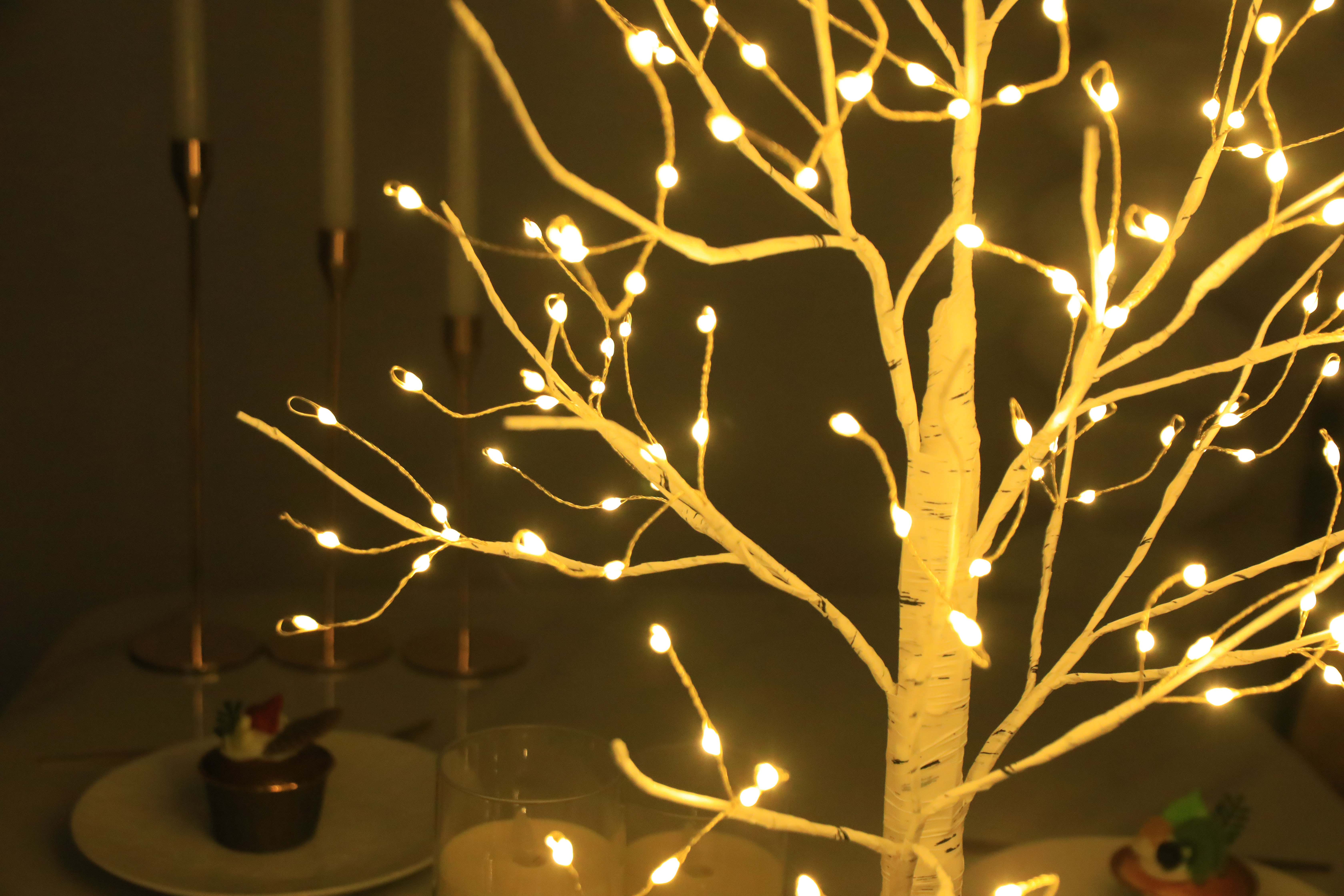 LED White Decorative Birch Grove Artificial Tree Lights White Twig Christmas Tree Lights Birch Tree Led Desk Lamps