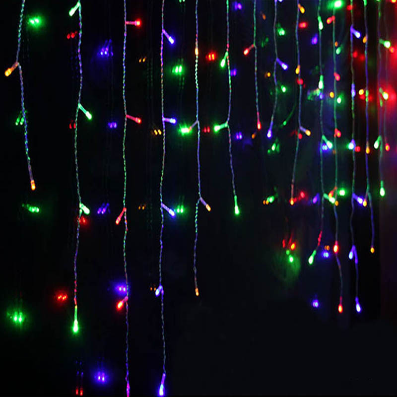 Christmas Lights LED Curtain Icicle String Fairy Light 4m 96 Leds Drop Party Garden Stage Outdoor Decoration