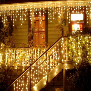 Christmas Lights LED Curtain Icicle String Fairy Light 4m 96 Leds Drop Party Garden Stage Outdoor Decoration