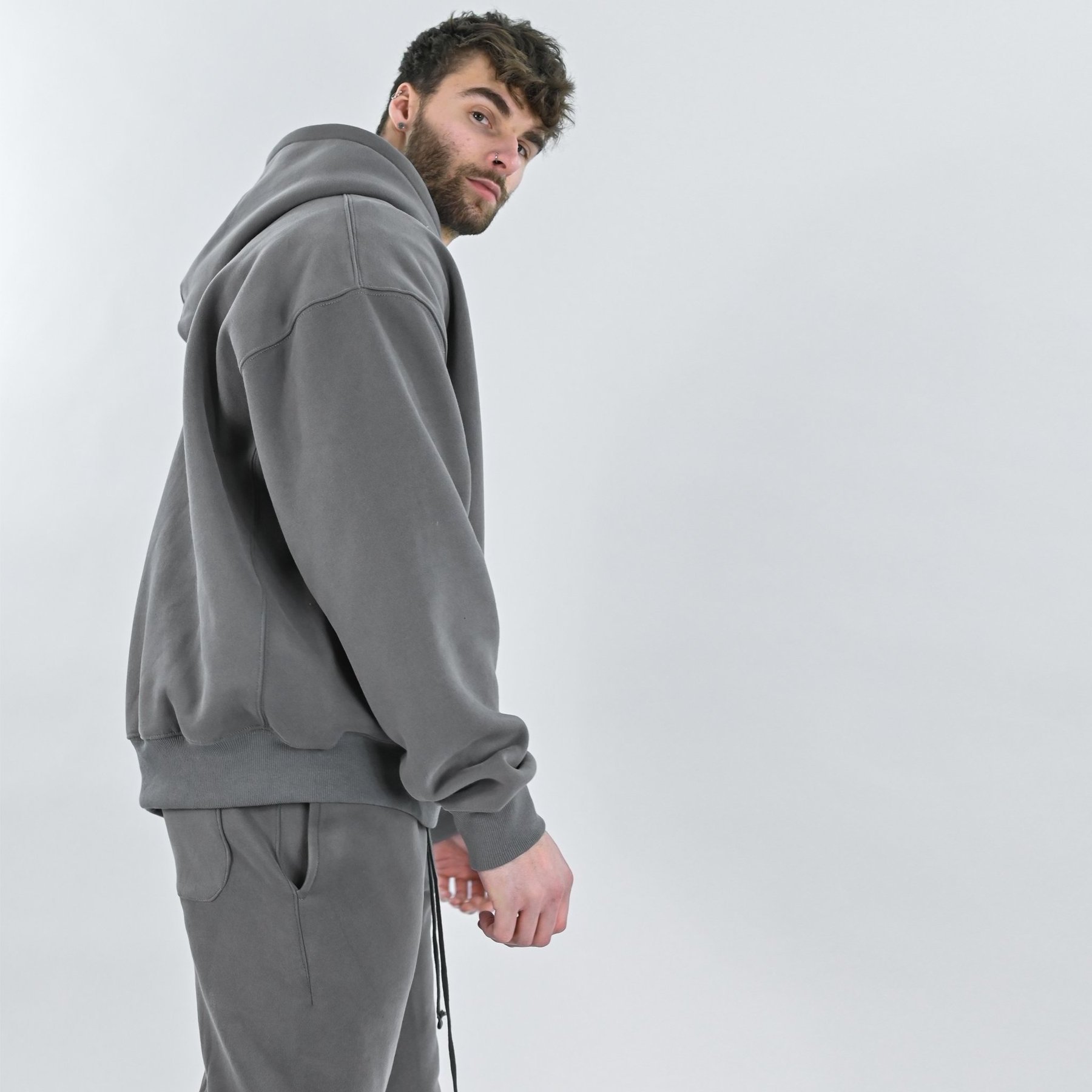 PlusSize Blank Custom Logo Private Label Wholesale Unisex 330g Cotton Plain Designer Jogging Suit Vendor Men Tracksuit Sweatsuit