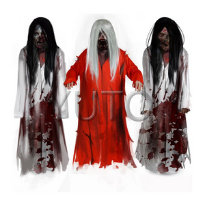 Horrible Lifelike Red Ghost haunted house props for sale| Escape room facility Horror Standing Zombie for haunted house