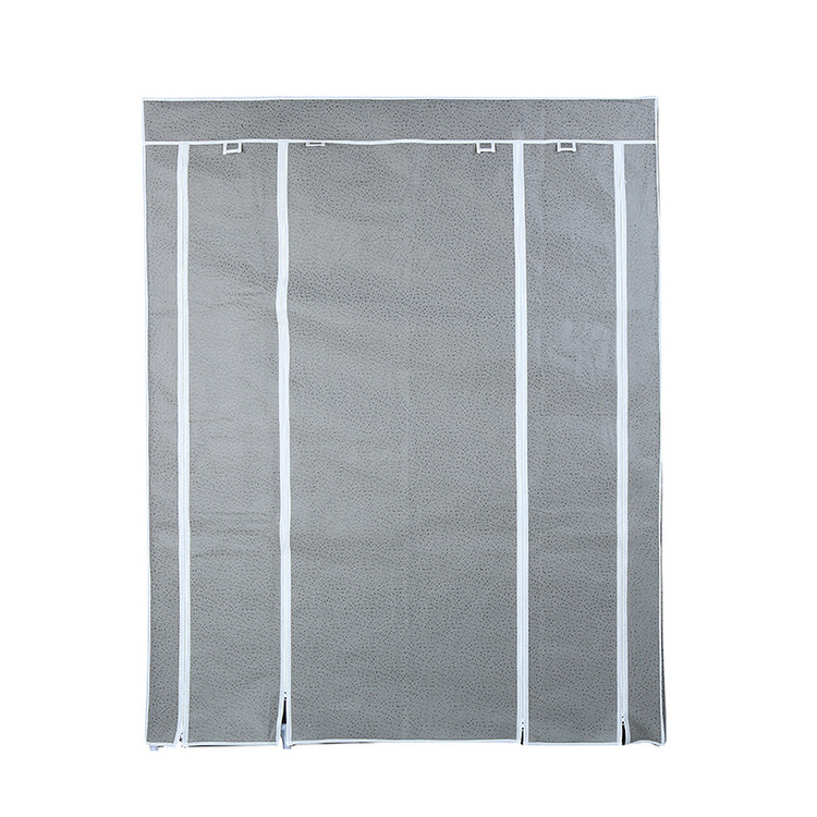 Folding fabric portable bedroom assembly zipper wardrobe