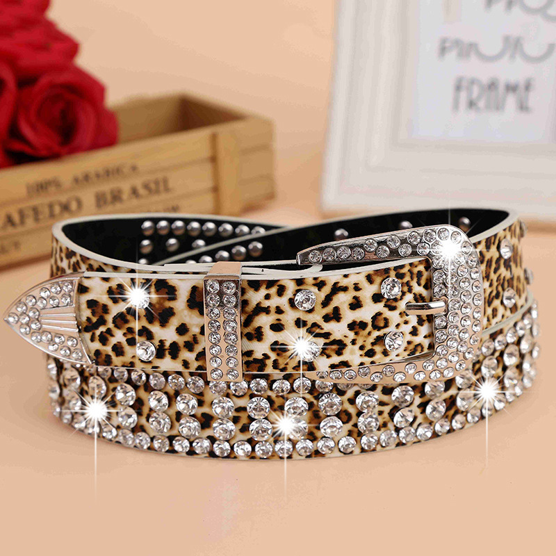 Fashion Belts 2021 Women Leopard-print Belts Ladies Waistband Dress Bb Simon Rhinestone Belt