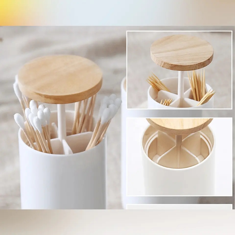 Simple Nordic Style Creative Automatic Wooden Plastic Toothpick Holders Toothpick Stand Toothpick Box Home Decoration