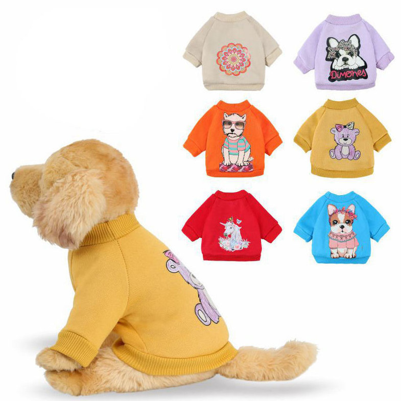 Hot Selling Custom Casual Pet Dog Clothes Clothing Puppy Polyester Autumn Winter Multi-Color Oversize Dog Hoodies Sweatshirt