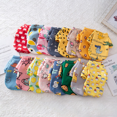 Custom Pattern Cute Pet Clothes Clothing Kawaii Cartoon Casual Polyester Autumn Winter  Puppy Teddy Cat Dog Hoodie