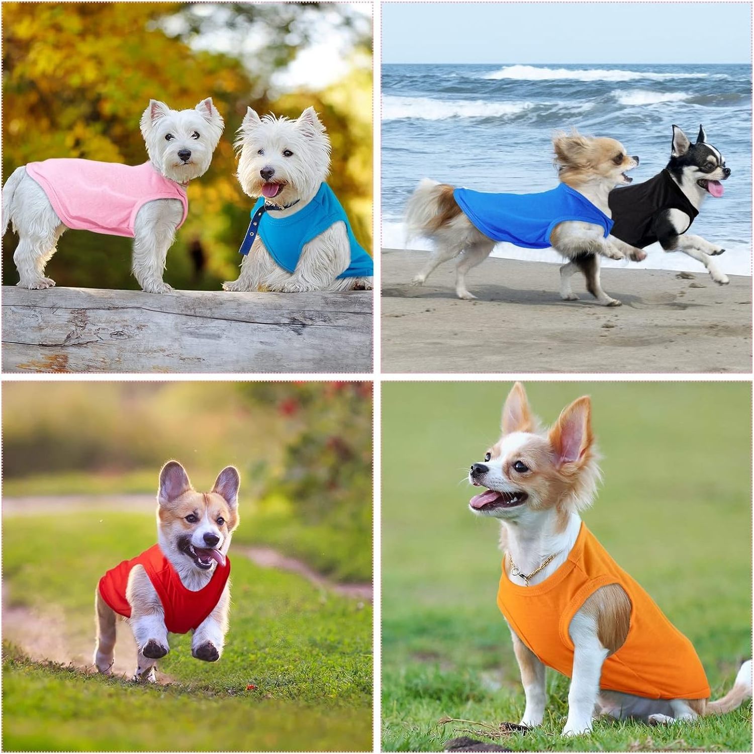 Blank Clothes Summer Soft Breathable Plain Puppy Dog Shirts Costume Clothes for Small Medium Large Dog Pet