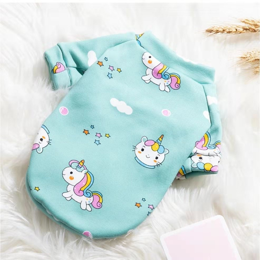 Custom Pattern Cute Pet Clothes Clothing Kawaii Cartoon Casual Polyester Autumn Winter  Puppy Teddy Cat Dog Hoodie