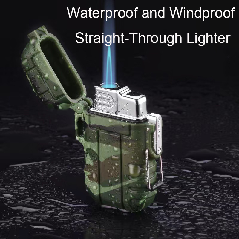 HOT New design waterproof blue straight flame Torch lighter outdoor supplies BLUE flame lighter windproof lighter